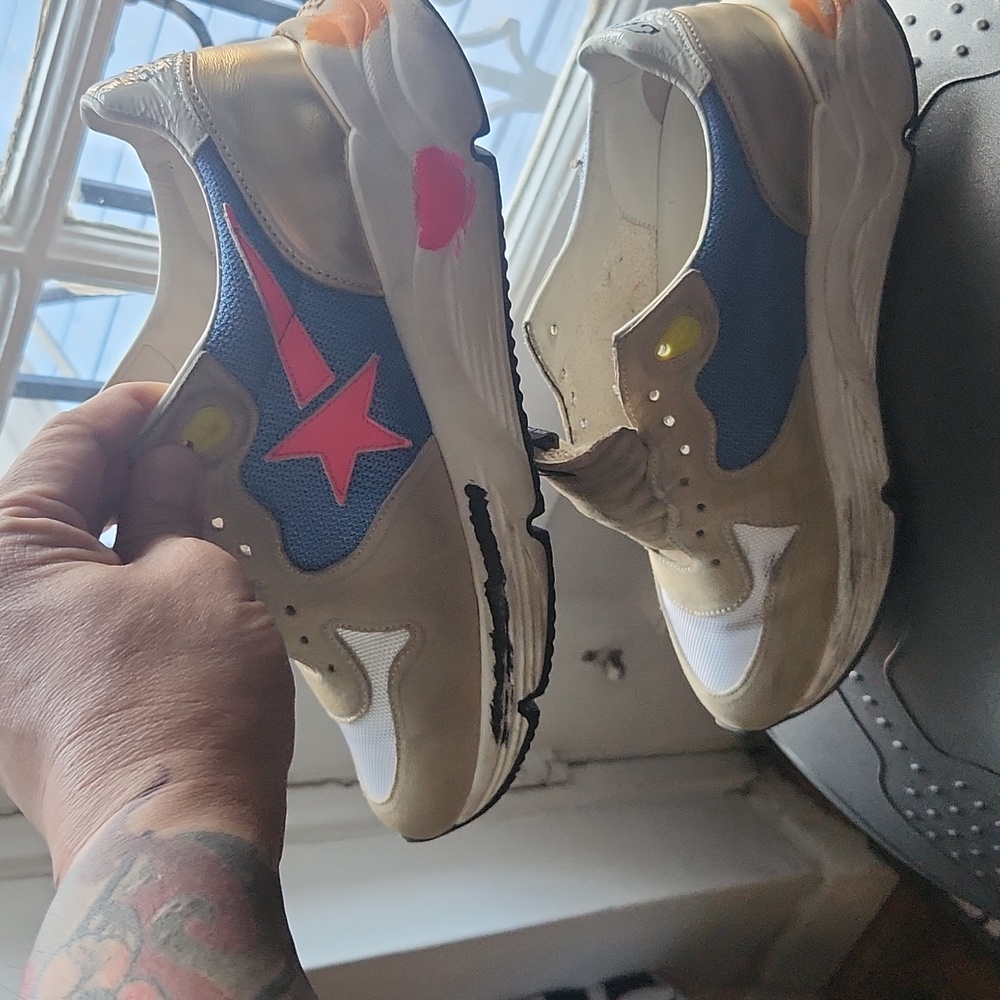 Golden Goose Running Size 39 Sneakers Beige and Blue - Picture 11 of 16